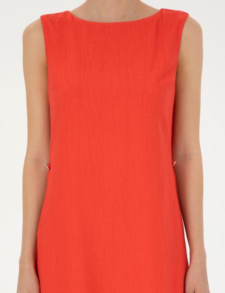 Nar Çiçeği A Kesim Dokuma Elbise - 50292098026