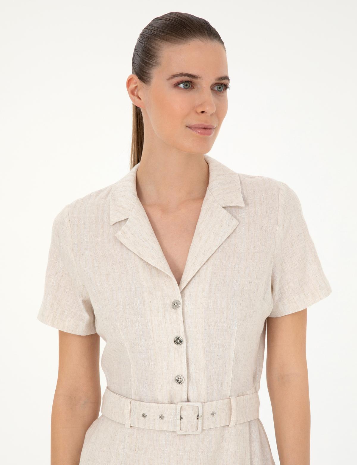 Keten Karışımlı Kum Dokuma Tulum - 50284673003