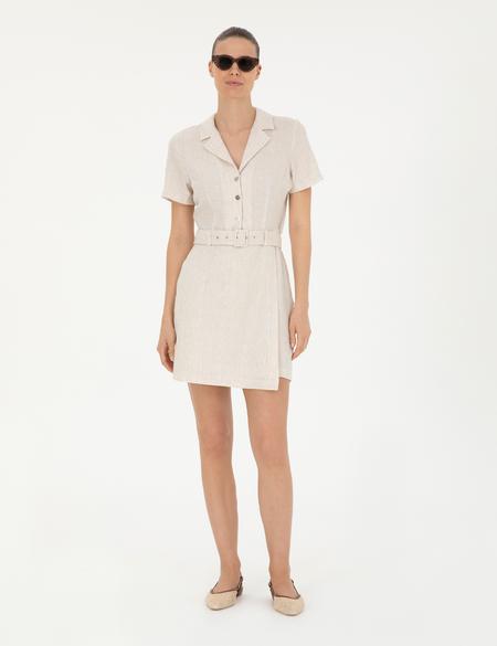 Keten Karışımlı Kum Dokuma Tulum - 50284673003