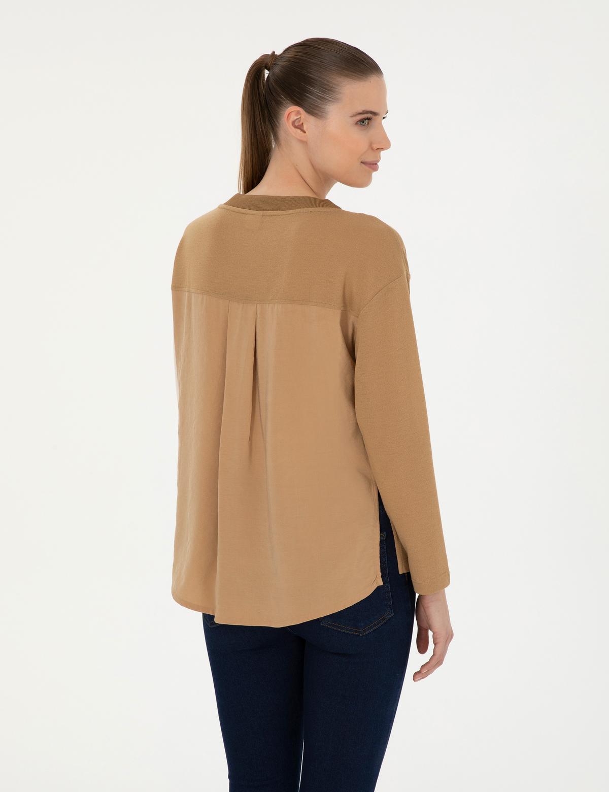 Bej Comfort Fit Örme Bluz - 50283412017