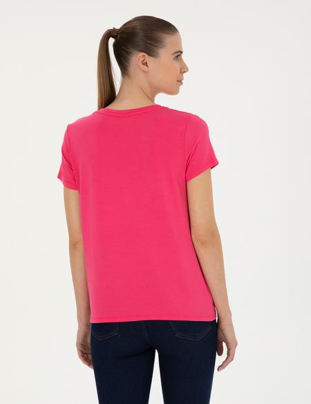 Pembe Comfort Fit Basic Tişört - 50288861003