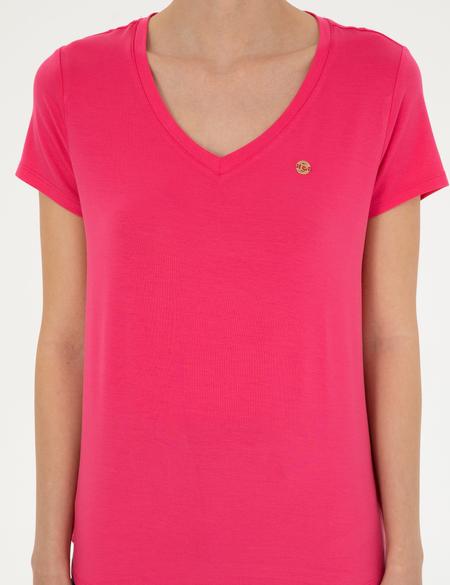 Pembe Comfort Fit Basic Tişört - 50288861003