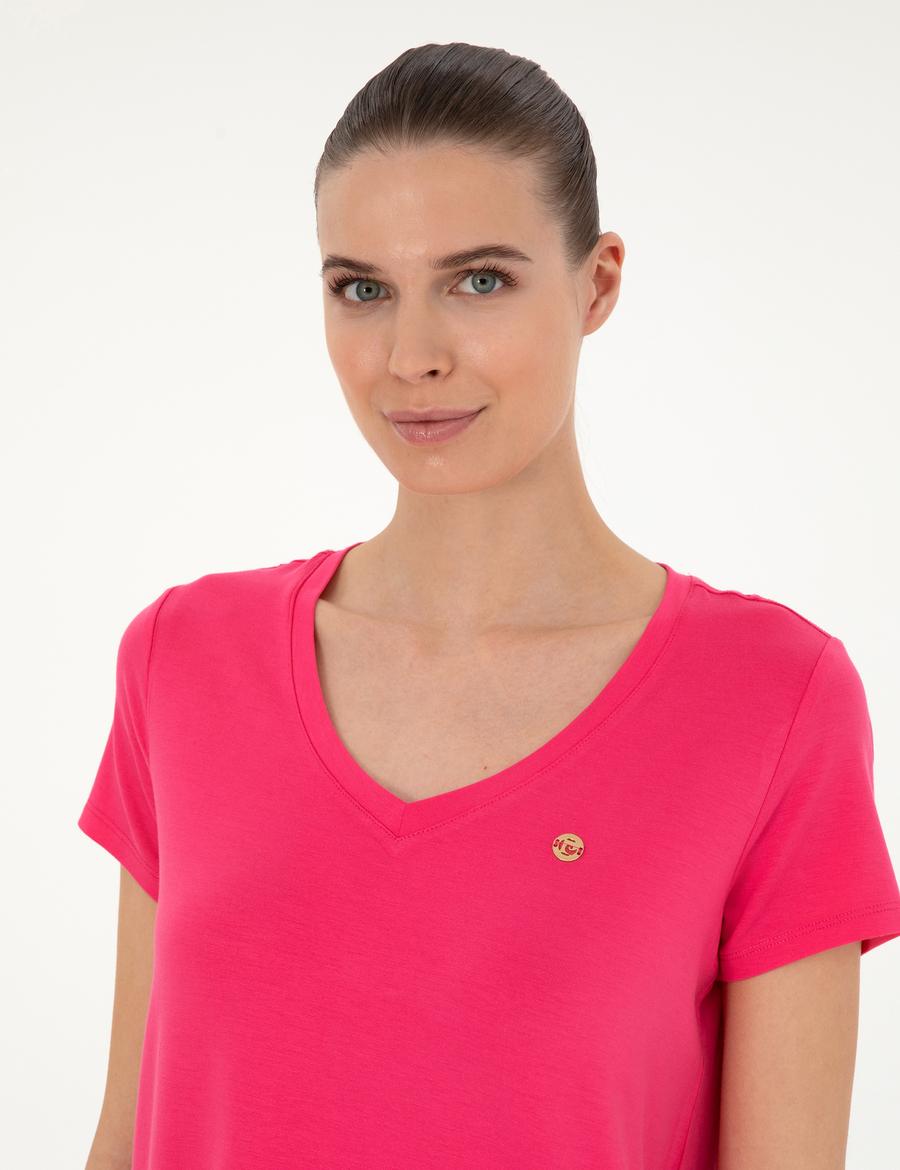 Pembe Comfort Fit Basic Tişört