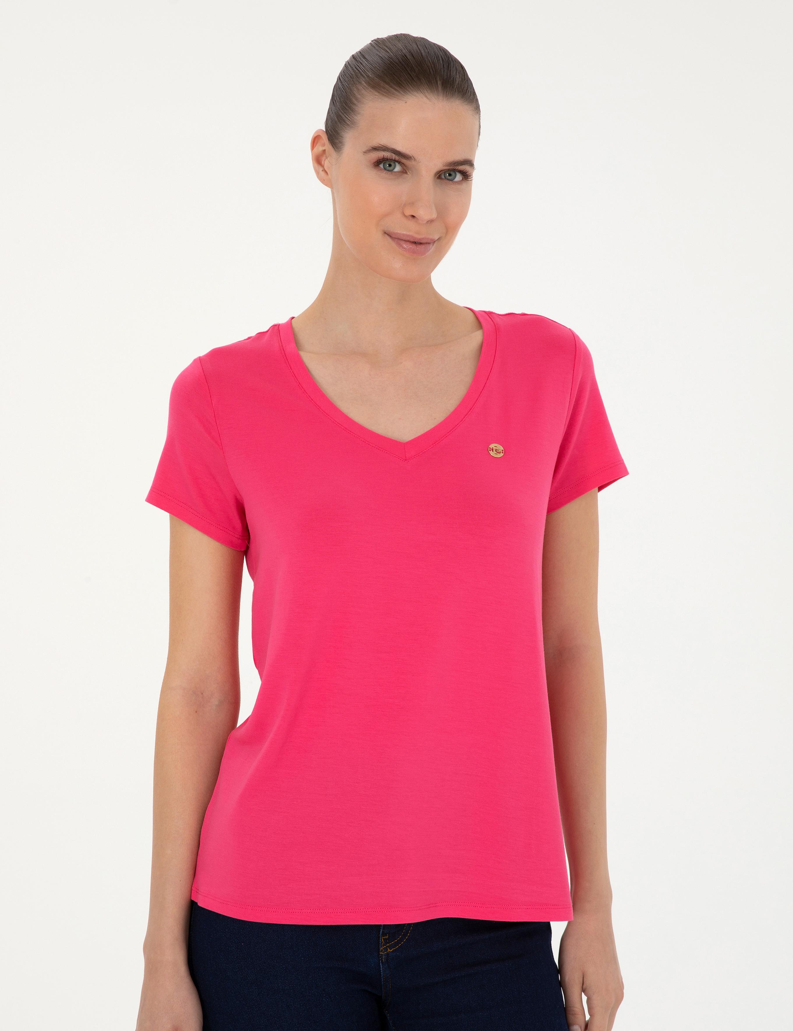 Pembe Comfort Fit Basic Tişört