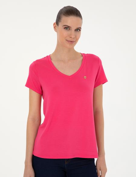 Pembe Comfort Fit Basic Tişört - 50288861003