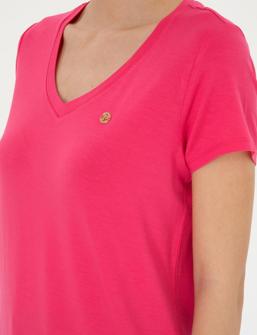 Pembe Comfort Fit Basic Tişört