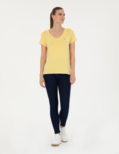 Sarı Comfort Fit Basic Tişört - 50288861038