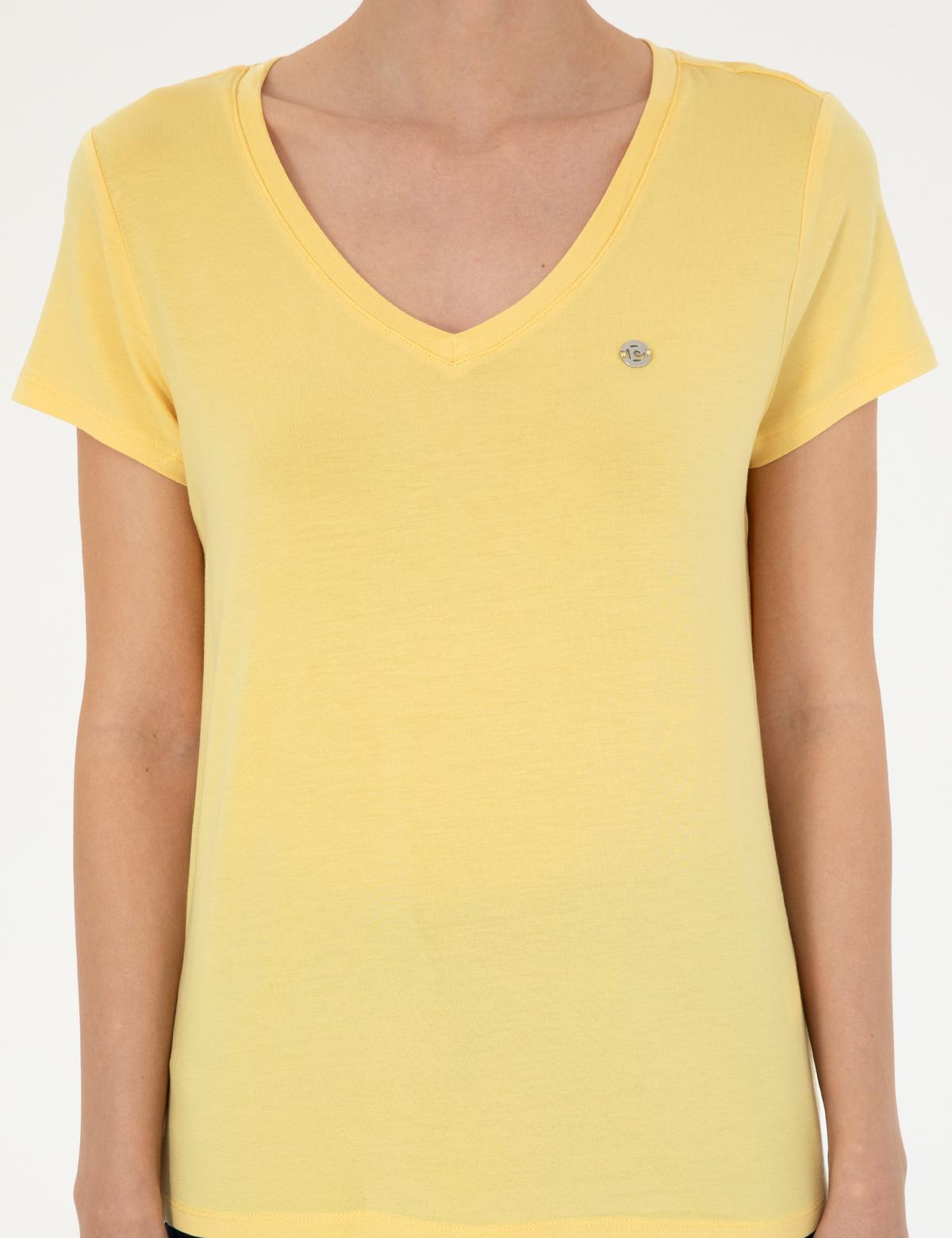 Sarı Comfort Fit Basic Tişört - 50288861038