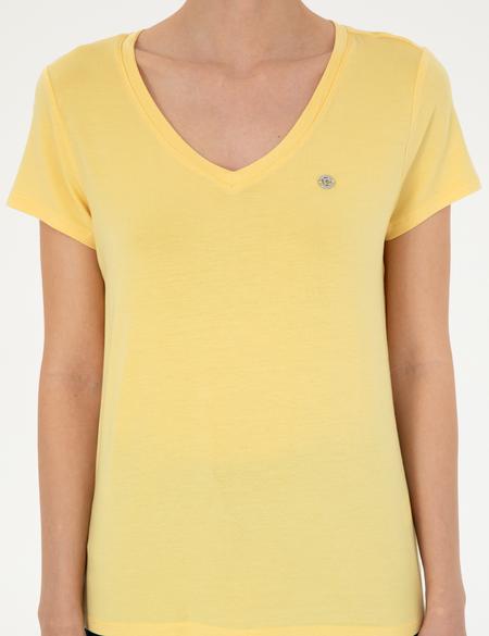 Sarı Comfort Fit Basic Tişört - 50288861038