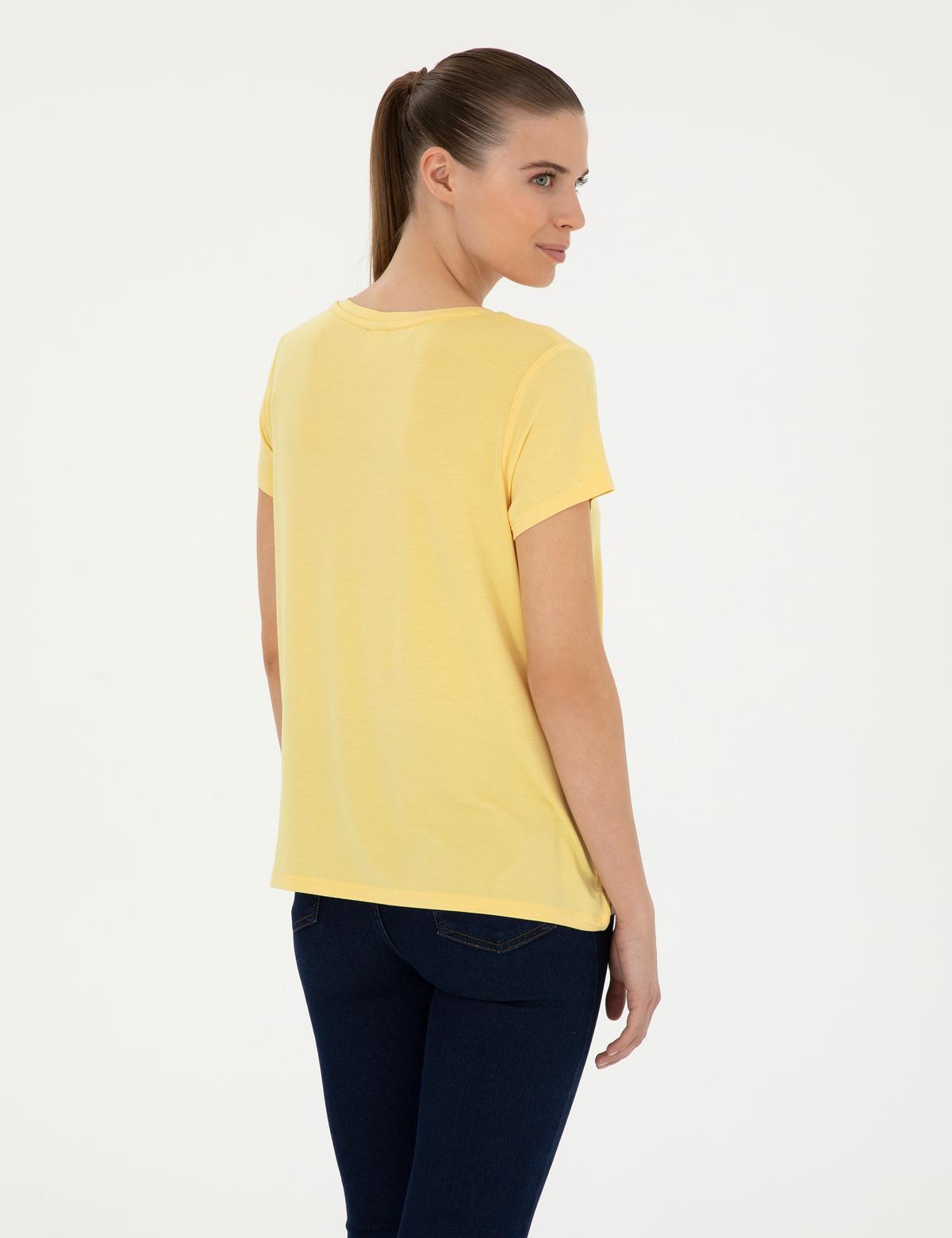 Sarı Comfort Fit Basic Tişört - 50288861038