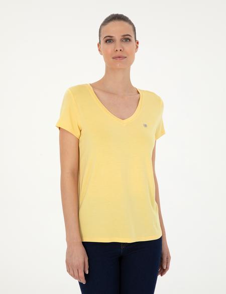 Sarı Comfort Fit Basic Tişört - 50288861038