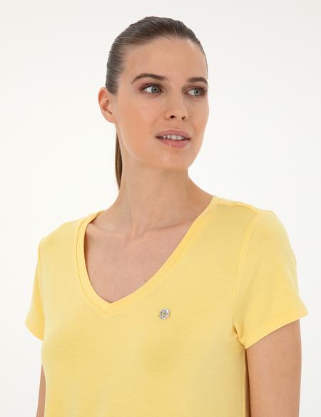 Sarı Comfort Fit Basic Tişört - 50288861038