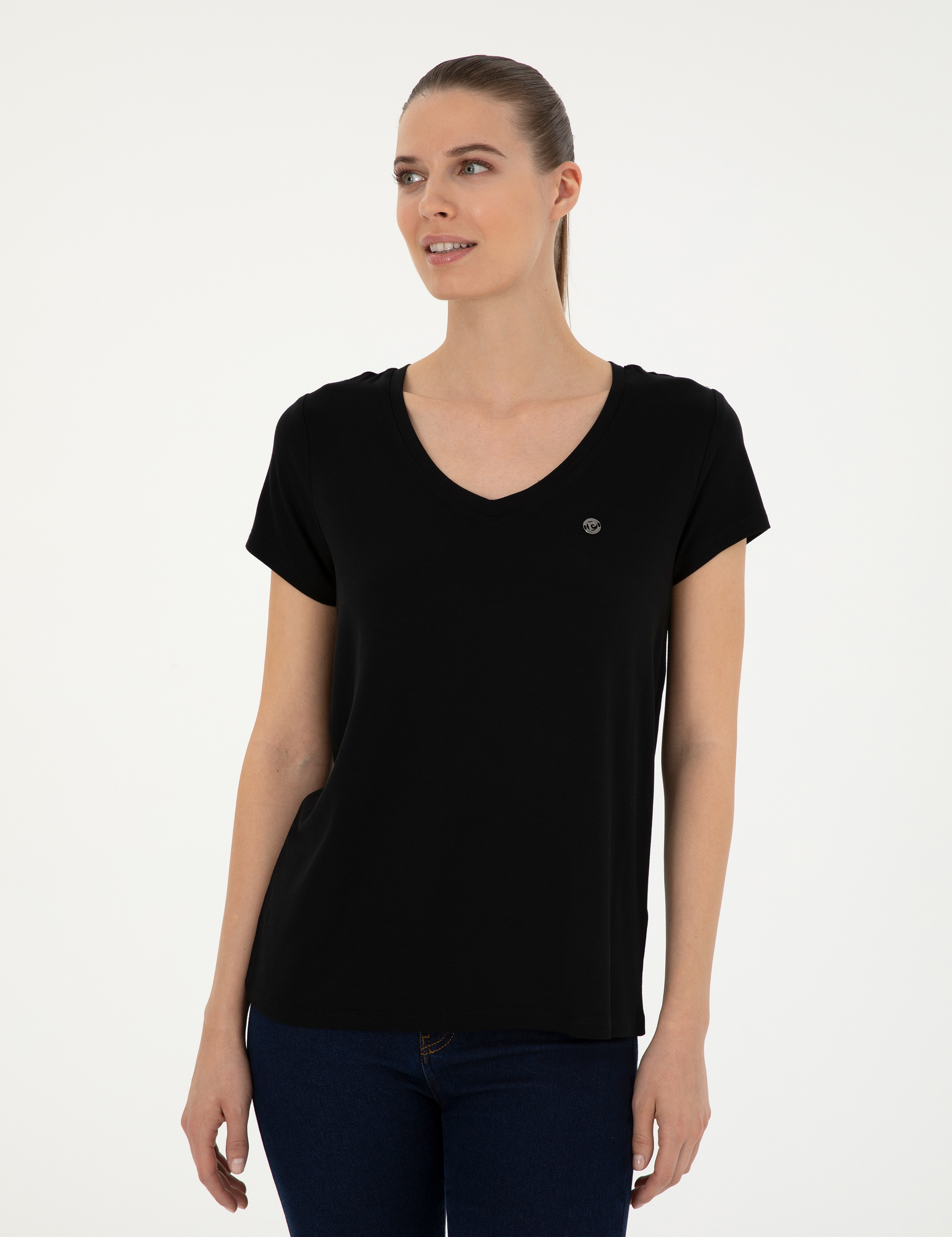 Siyah Comfort Fit Basic Tişört - Image 3