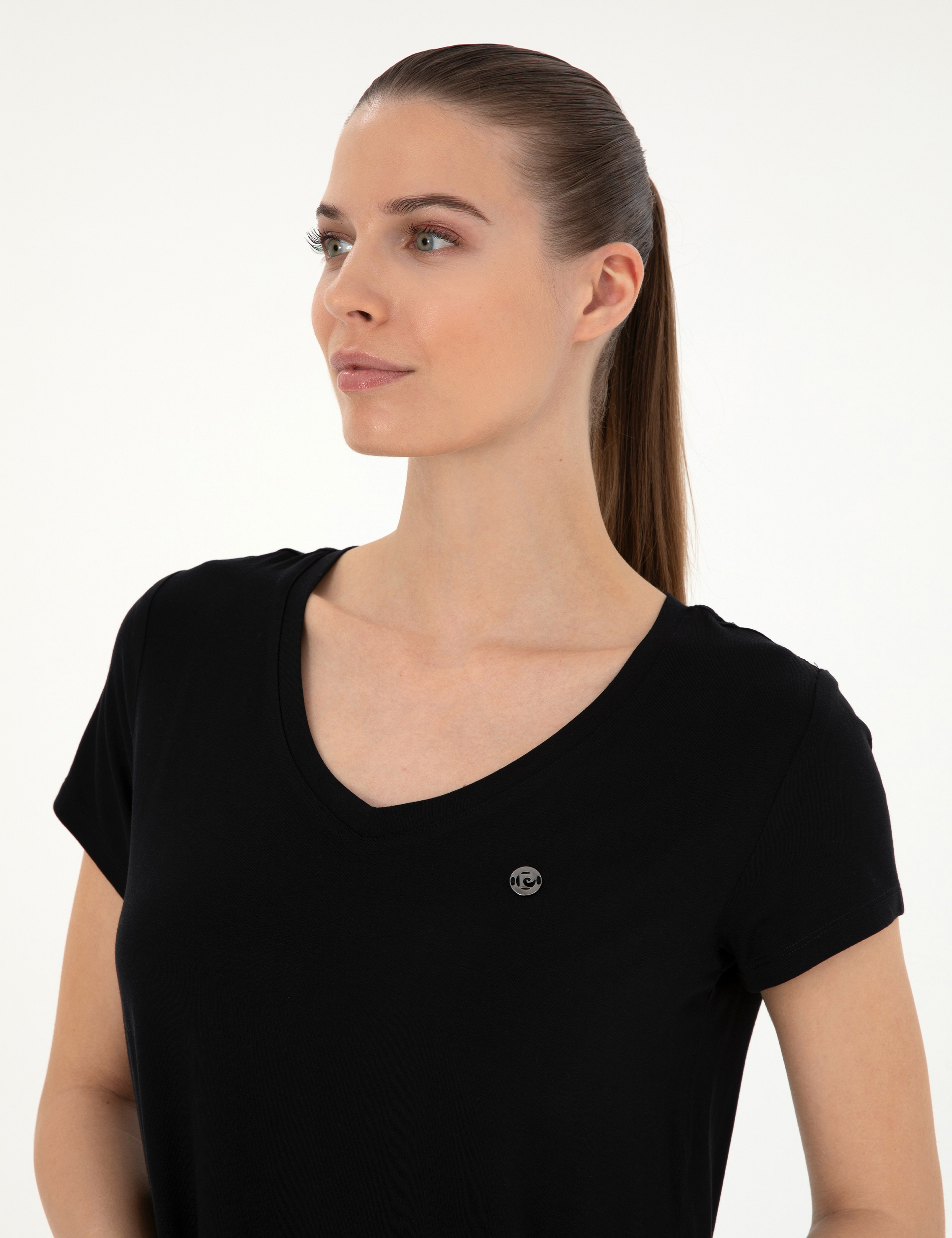Siyah Comfort Fit Basic Tişört - Image 2