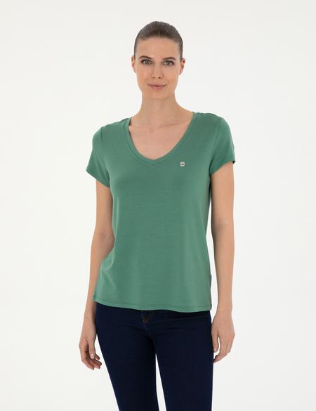 Yeşil Comfort Fit Basic Tişört - 50288861024