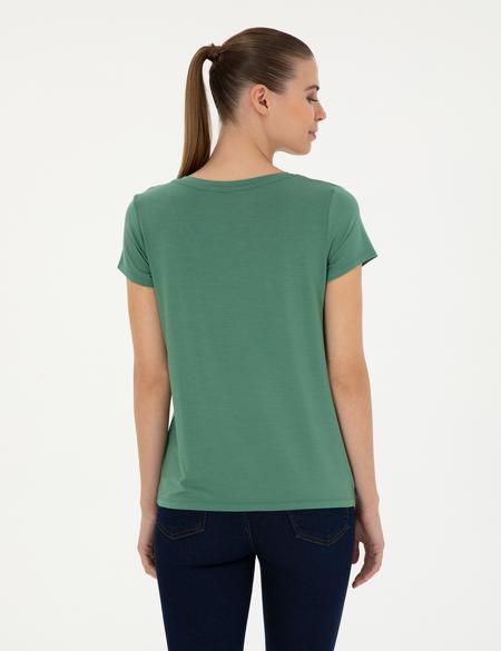 Yeşil Comfort Fit Basic Tişört - 50288861024