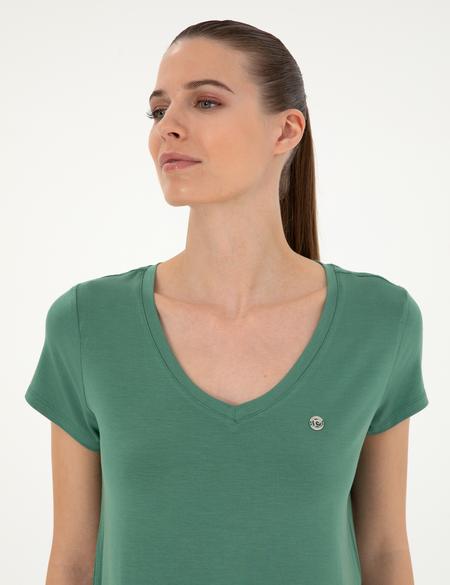 Yeşil Comfort Fit Basic Tişört - 50288861024