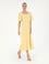 Sarı A Kesim Dokuma Elbise