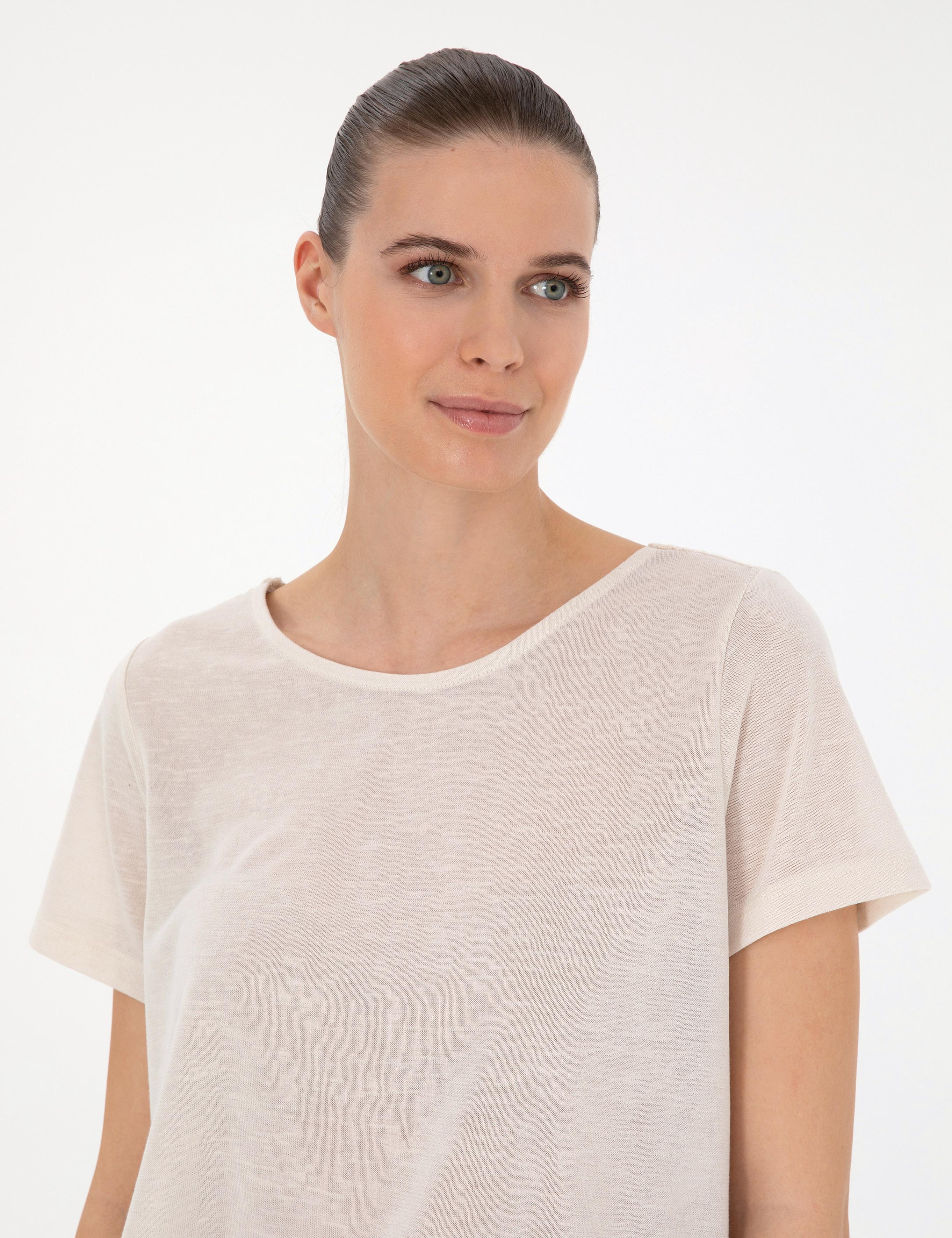 Krem Comfort Fit Tişört