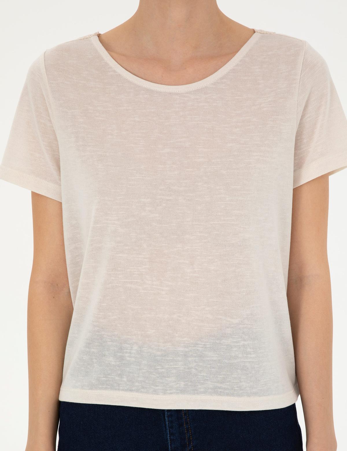 Krem Comfort Fit Tişört - 50284736010