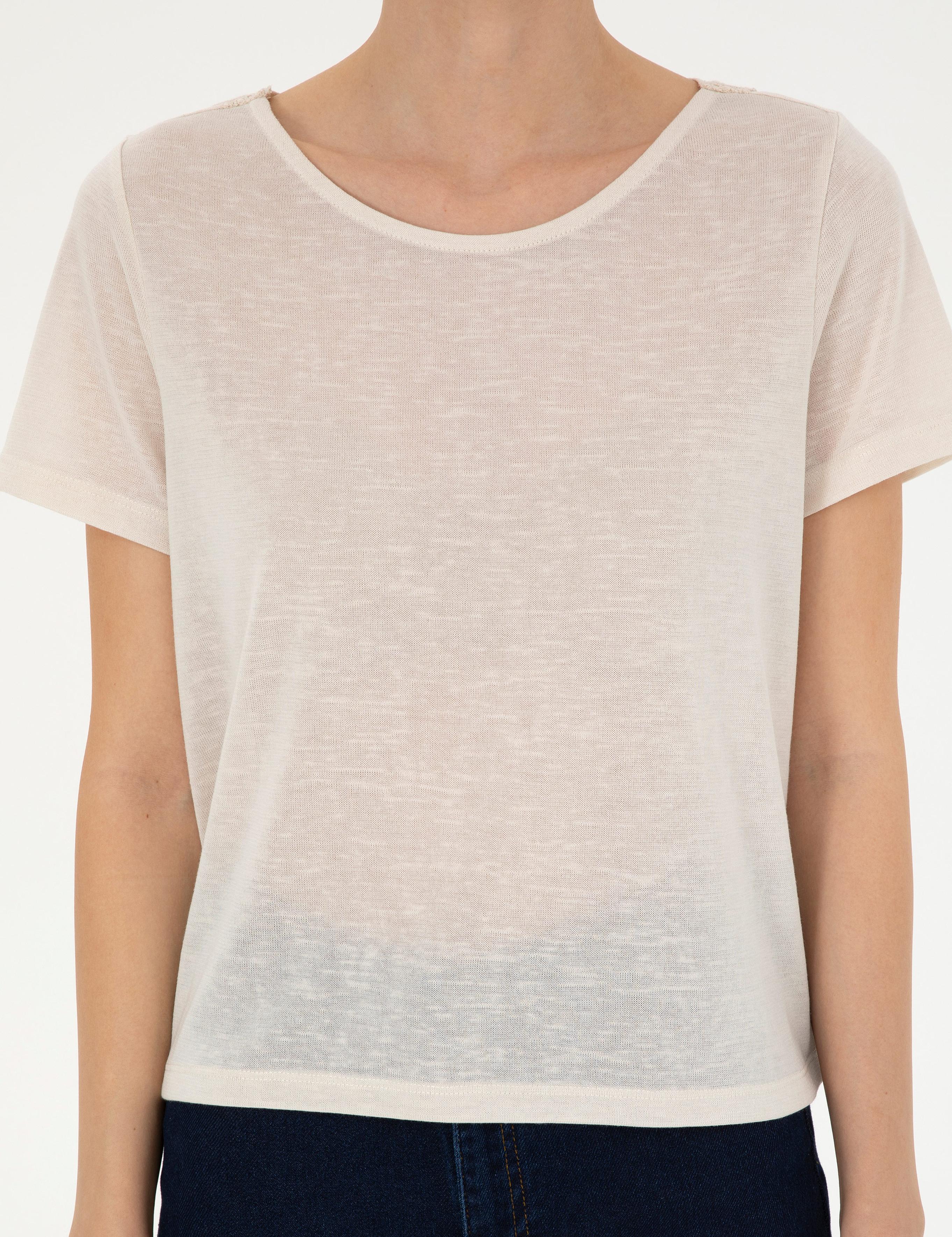 Krem Comfort Fit Tişört