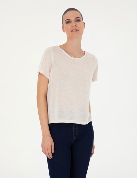 Krem Comfort Fit Tişört - 50284736010
