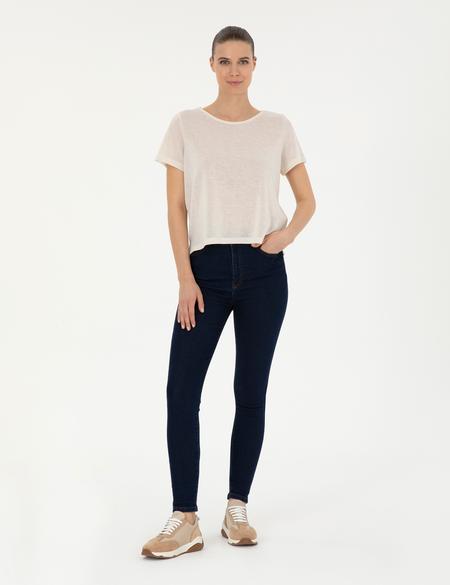 Krem Comfort Fit Tişört - 50284736010