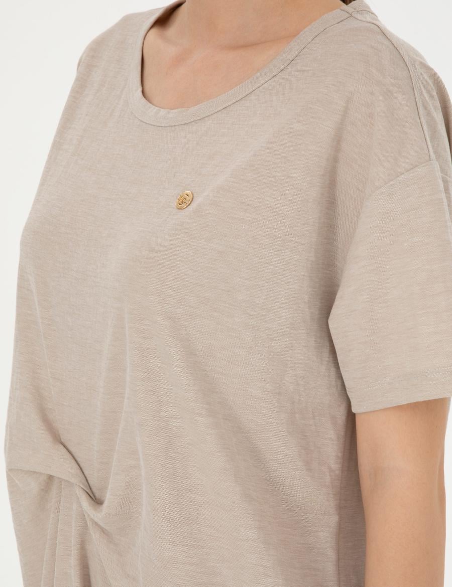 Bej Regular Fit Örme Elbise