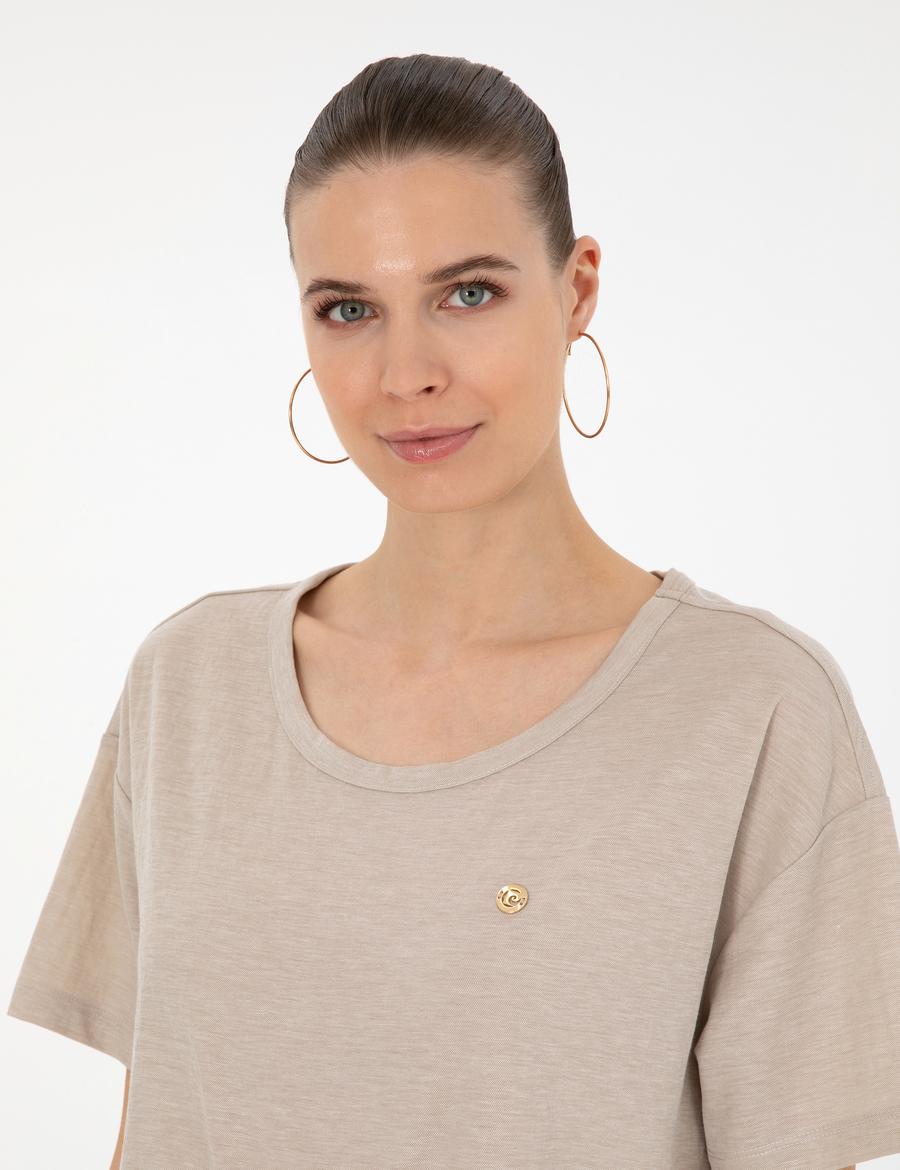 Bej Regular Fit Örme Elbise