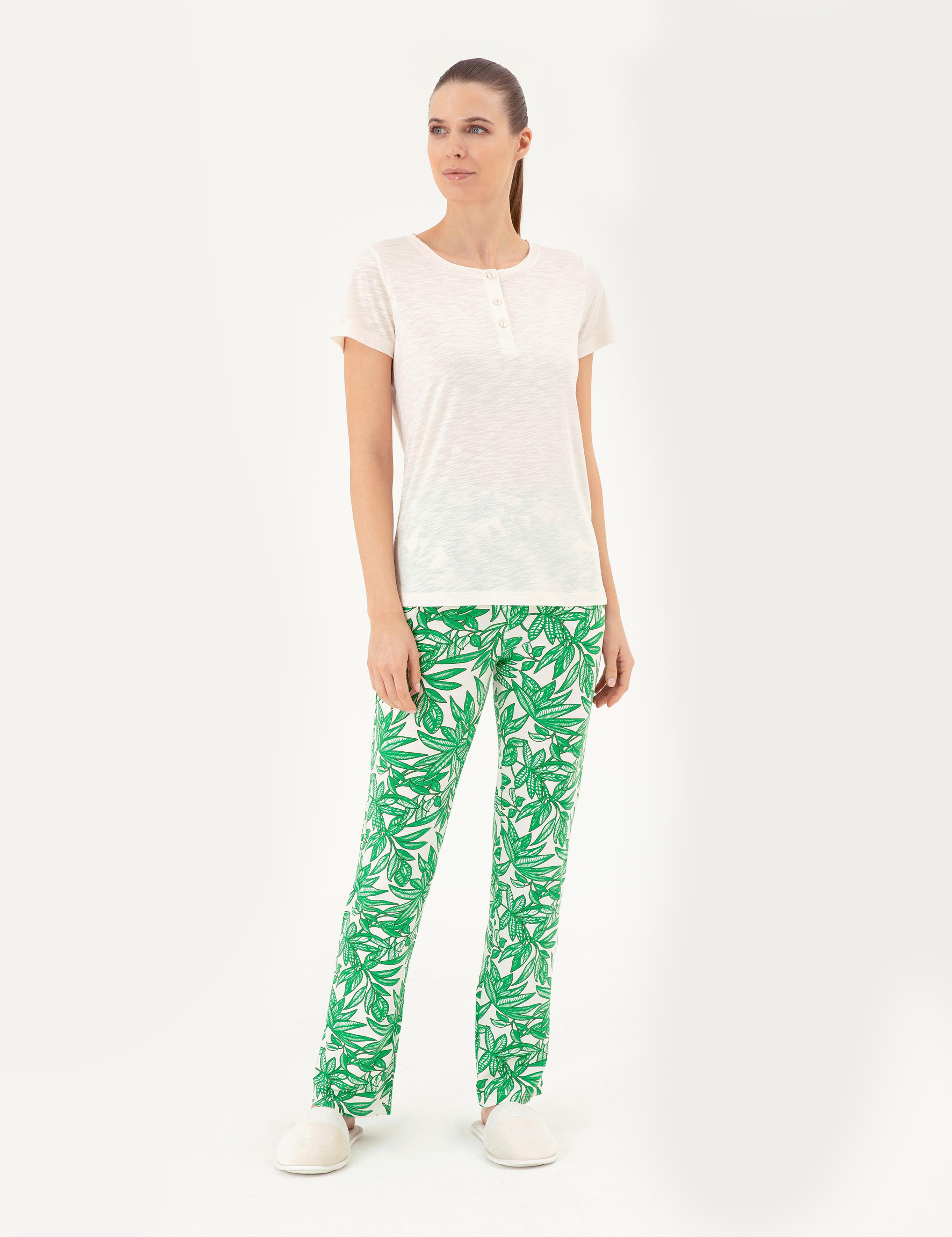 Krem Pijama Takımı