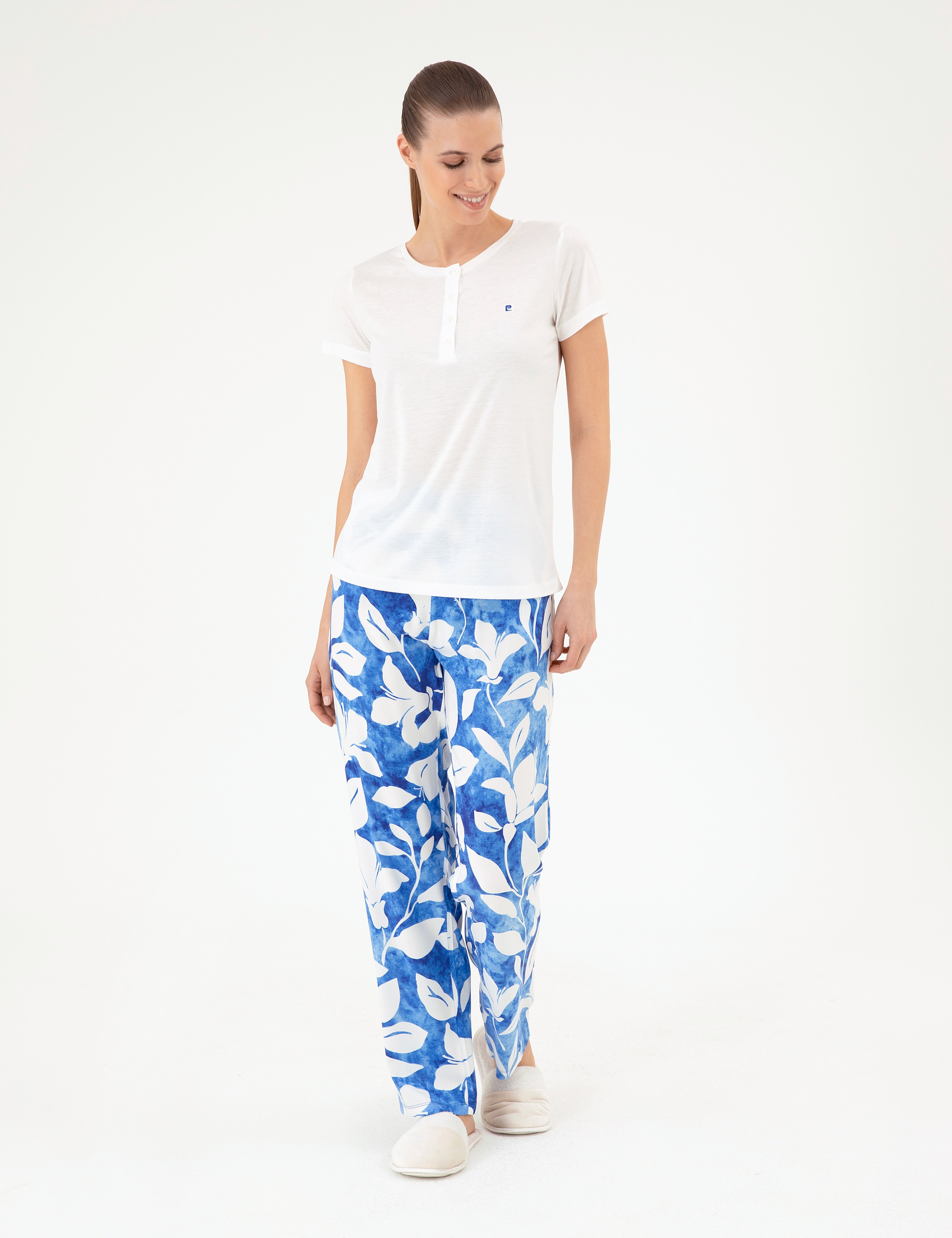 Krem Pijama Takımı