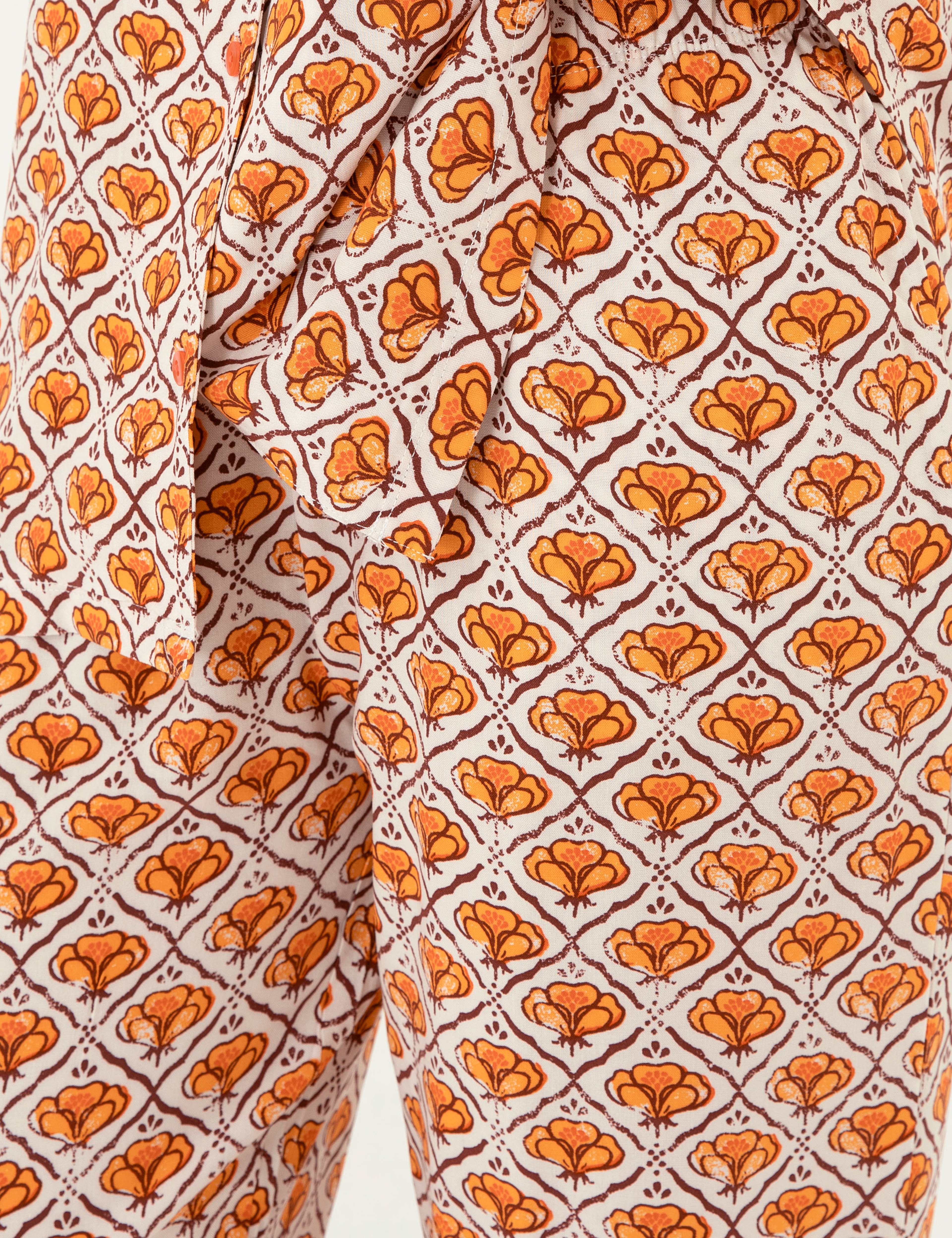Krem Düğmeli Pijama Takımı - Image 7