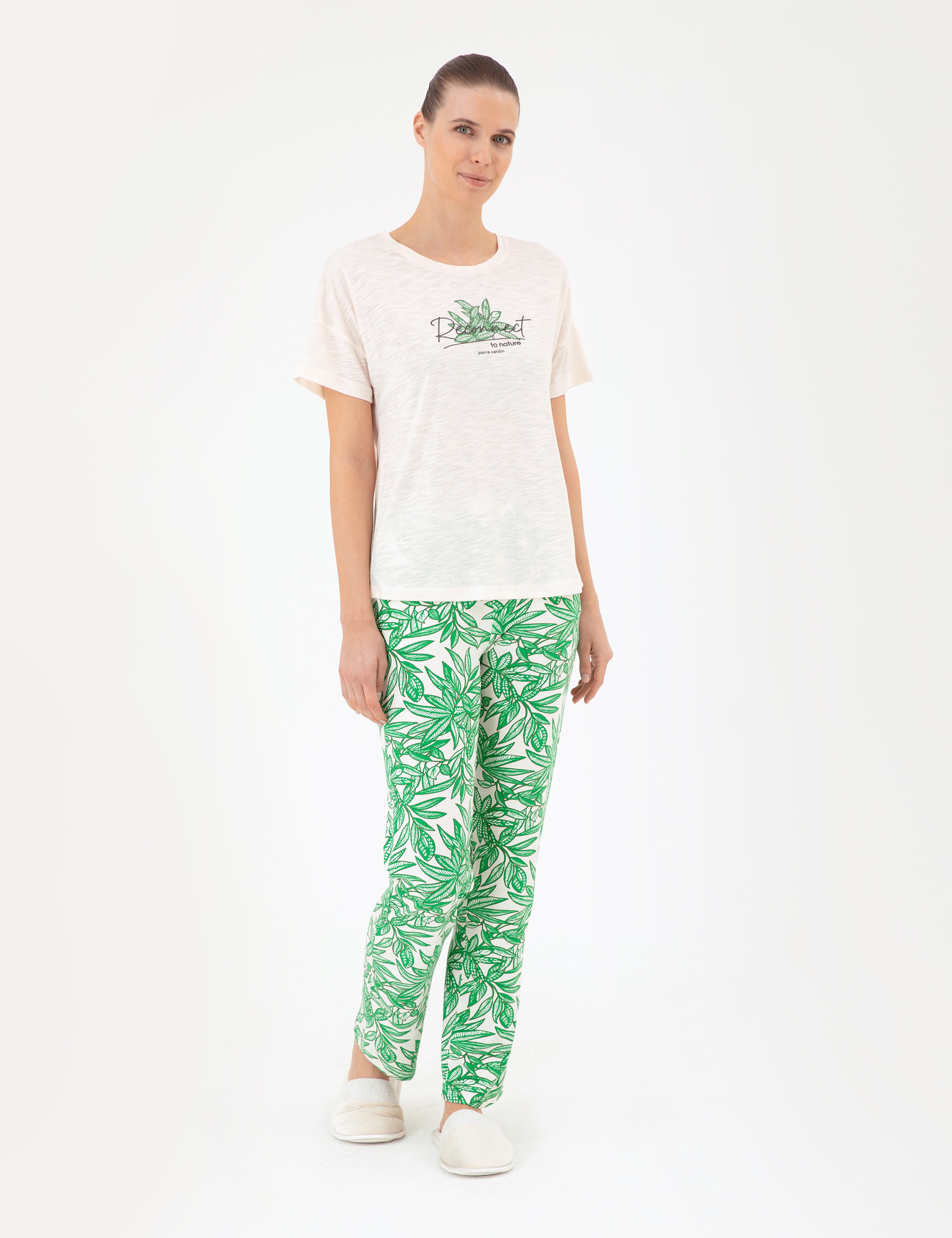 Krem Pijama Takımı