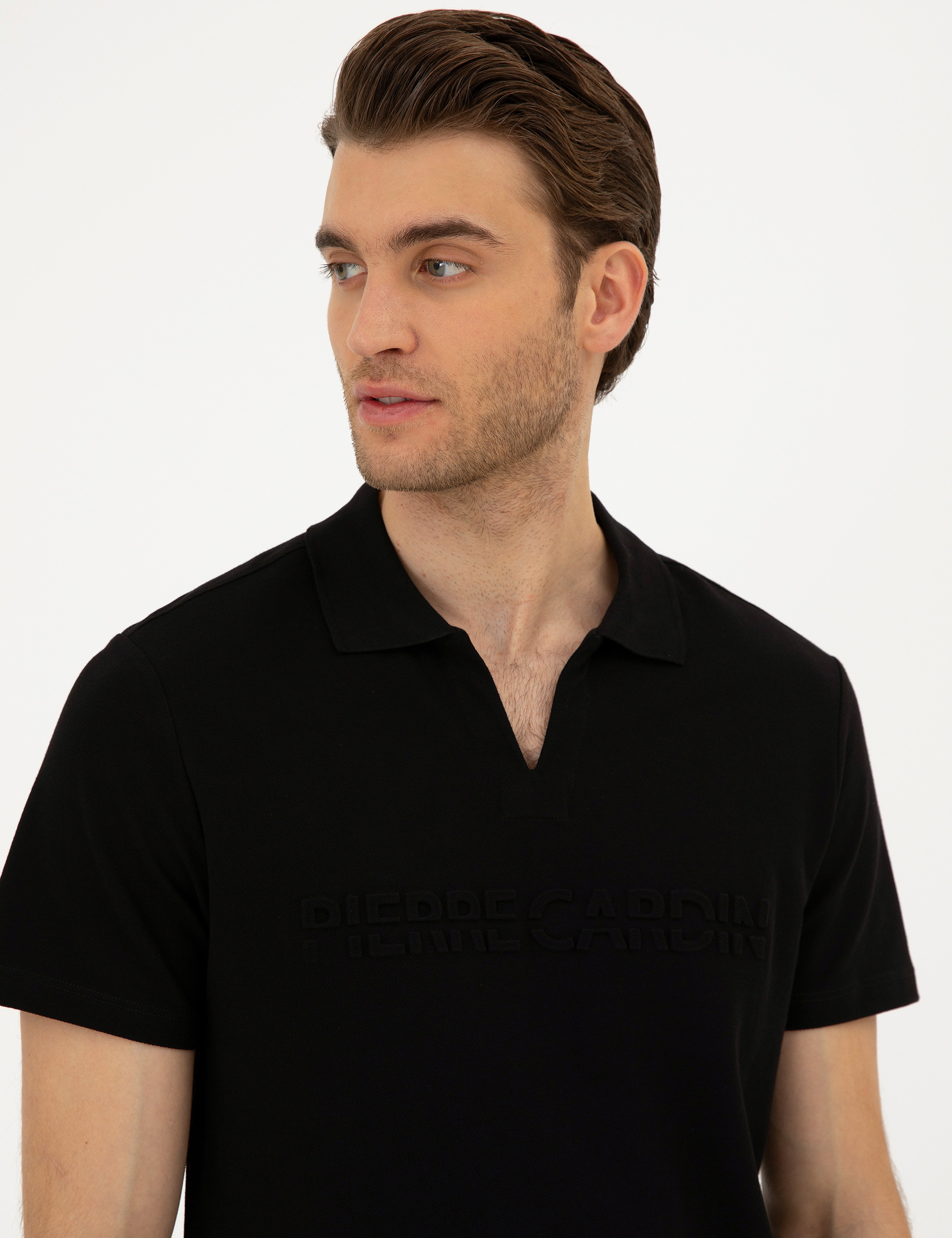 Siyah Slim Fit Tişört - Image 2