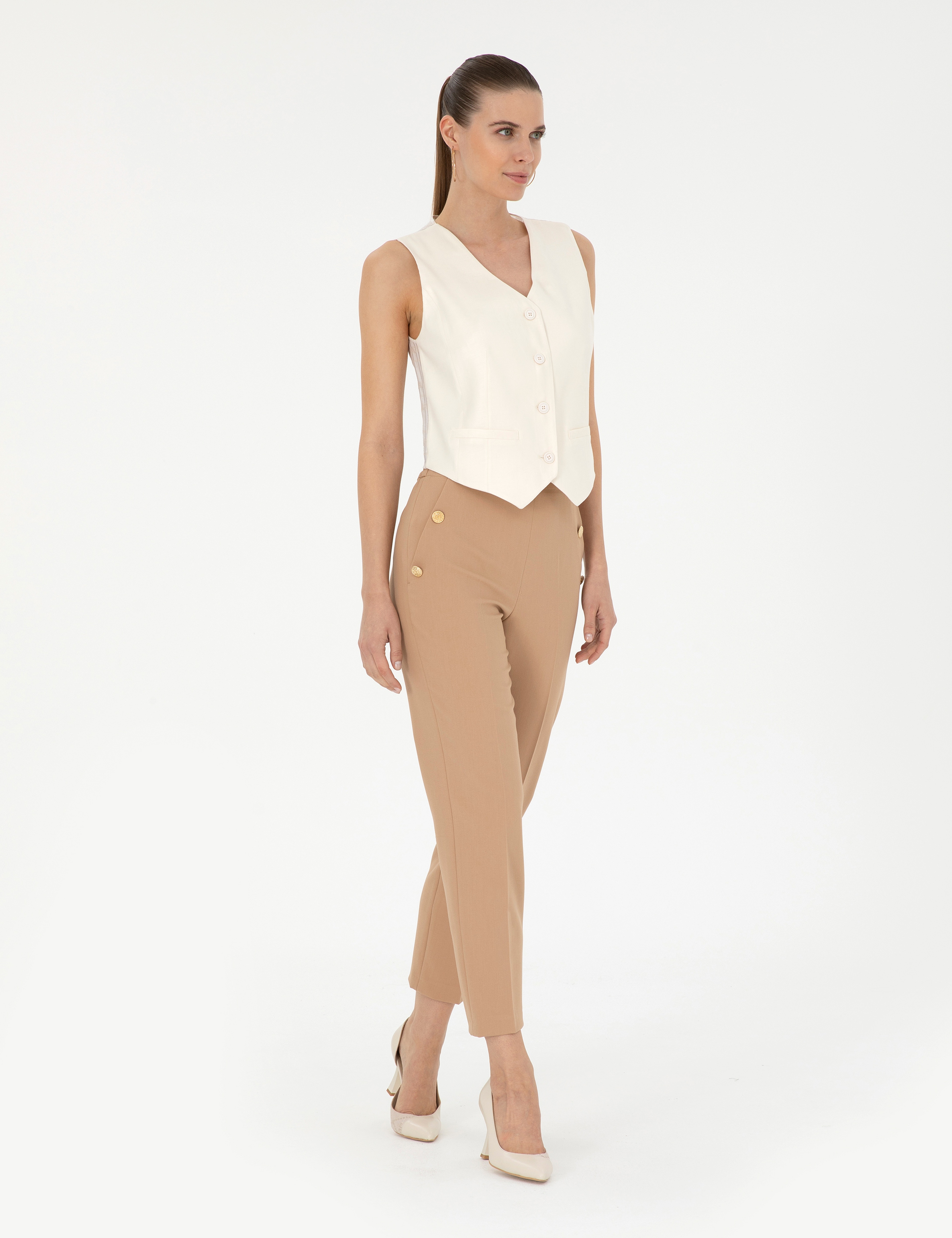 Bej Kumaş Pantolon - Image 3