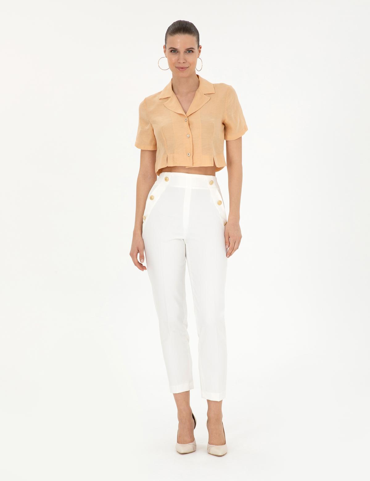 Beyaz Kumaş Pantolon