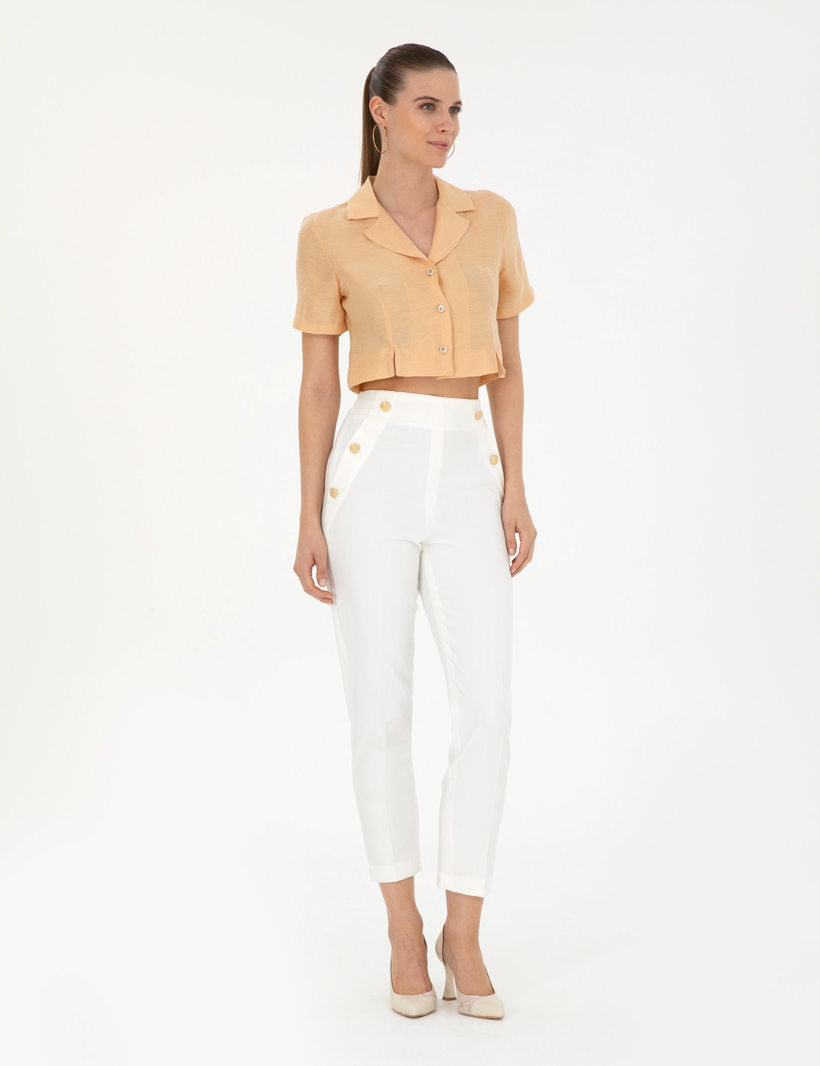 Beyaz Kumaş Pantolon