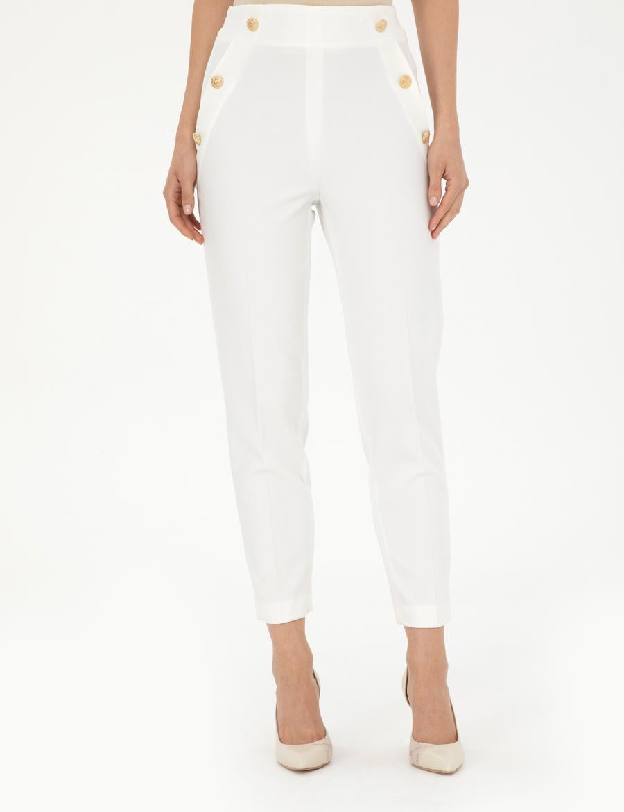 Beyaz Kumaş Pantolon