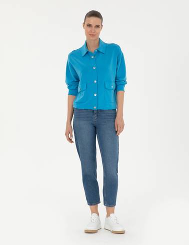 Mavi Comfort Fit Örme Hırka