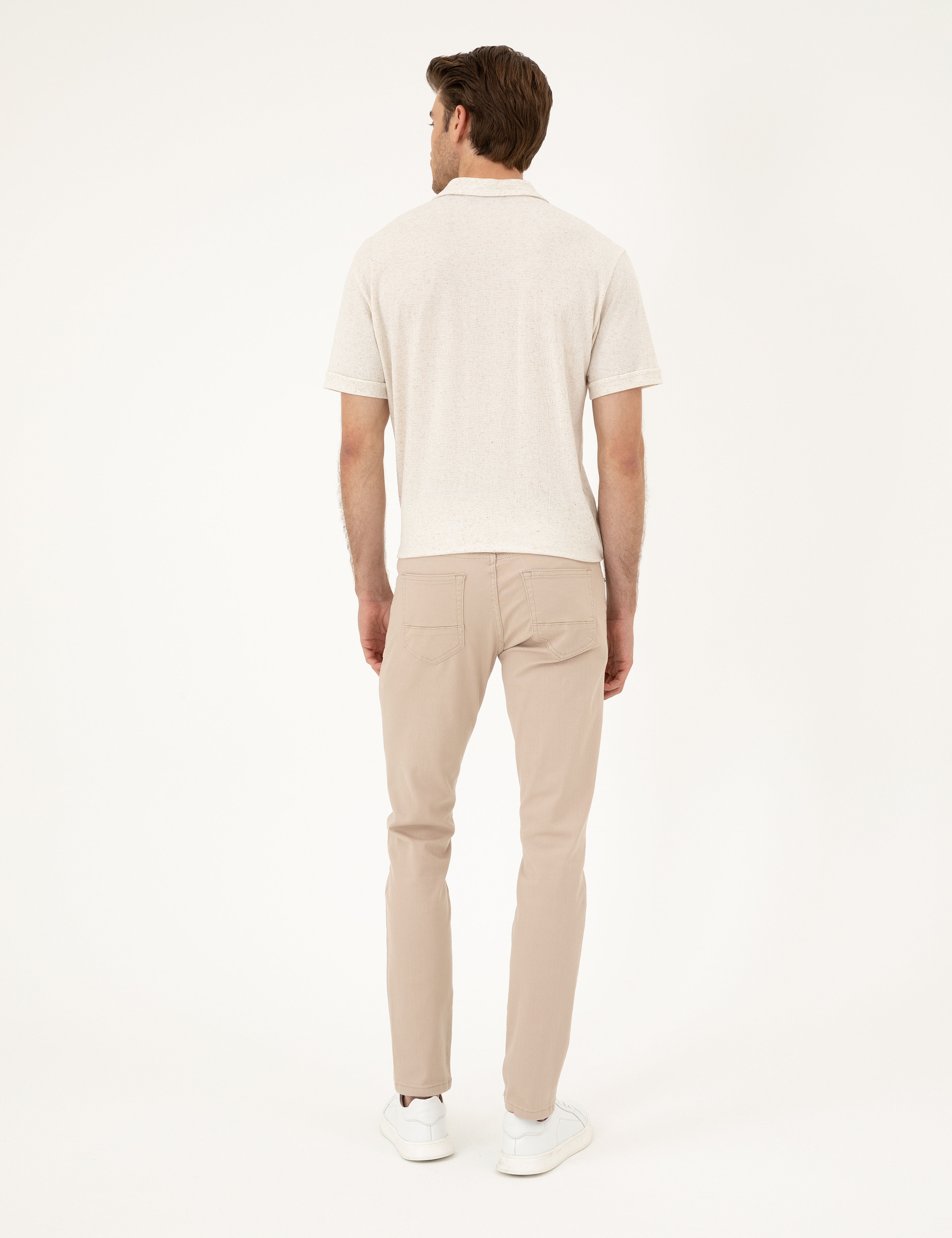 Bej Slim Fit Jean Pantolon - Image 4