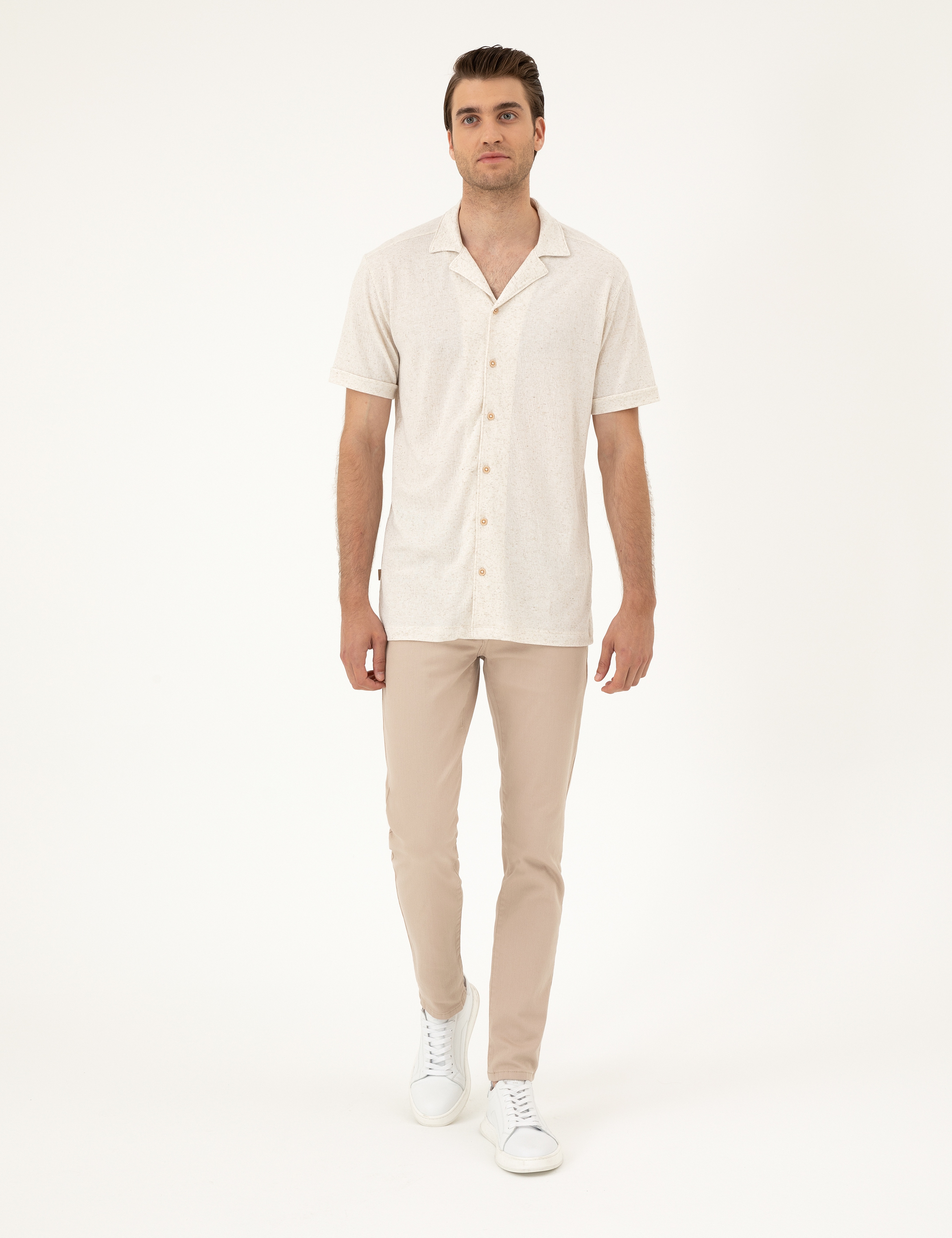 Bej Slim Fit Jean Pantolon - Image 3