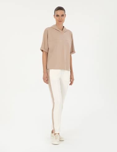 Bej Regular Fit Modal Kumaş Sweatshirt