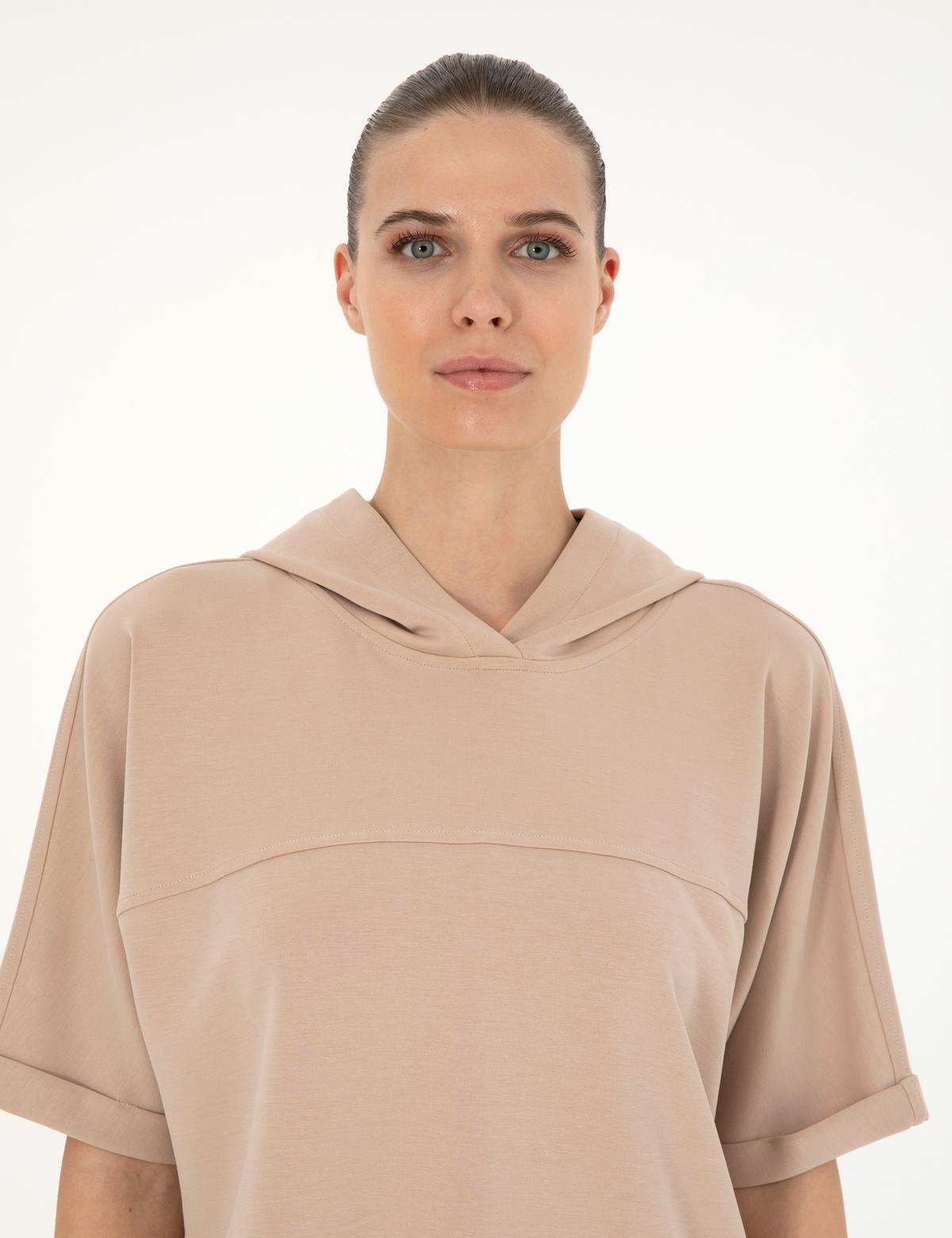 Bej Regular Fit Modal Kumaş Sweatshirt - 50291224026