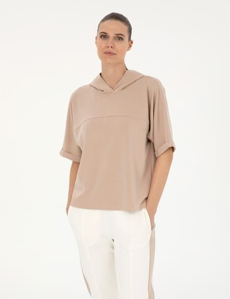 Bej Regular Fit Modal Kumaş Sweatshirt - 50291224026