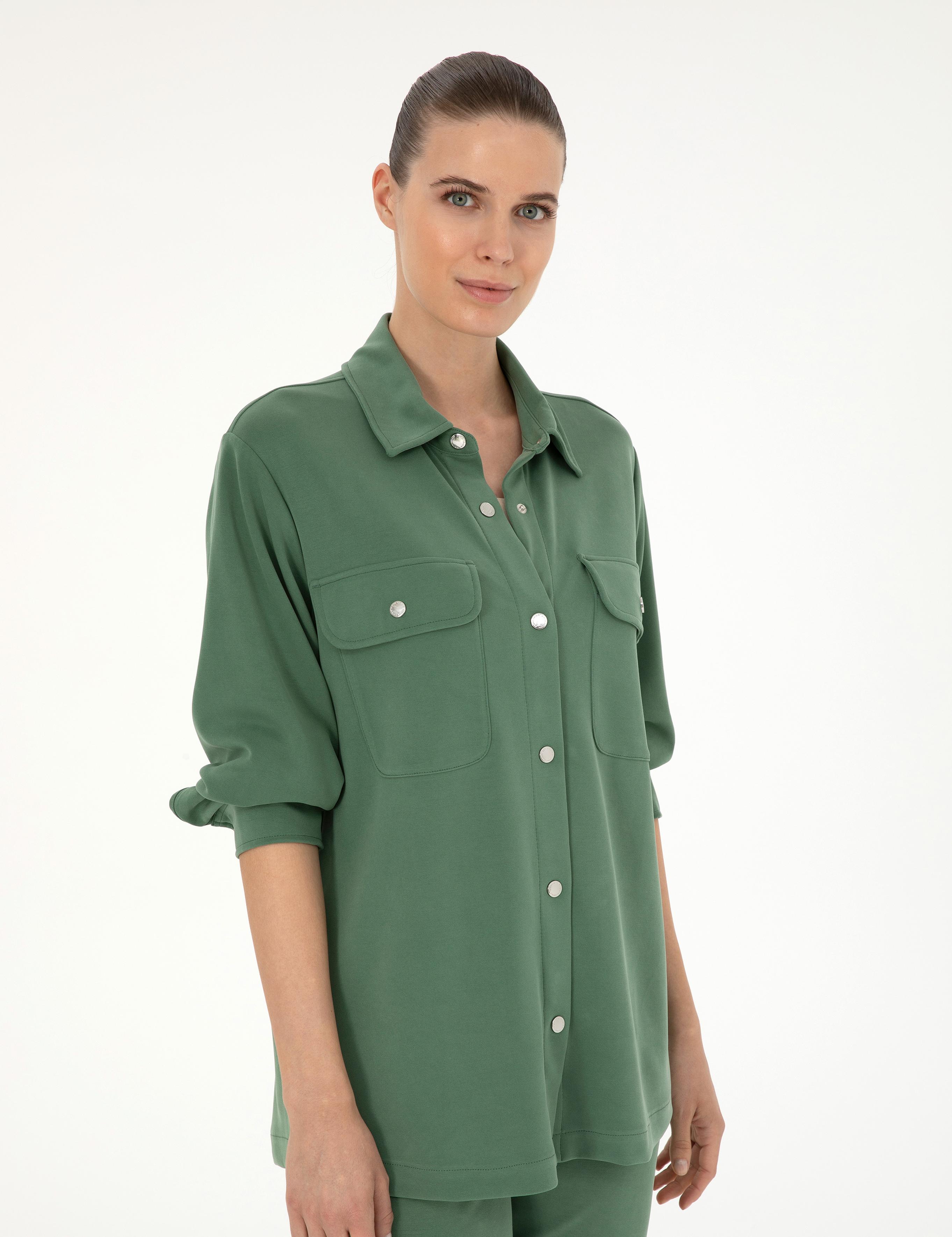 Yeşil Oversize Örme Hırka