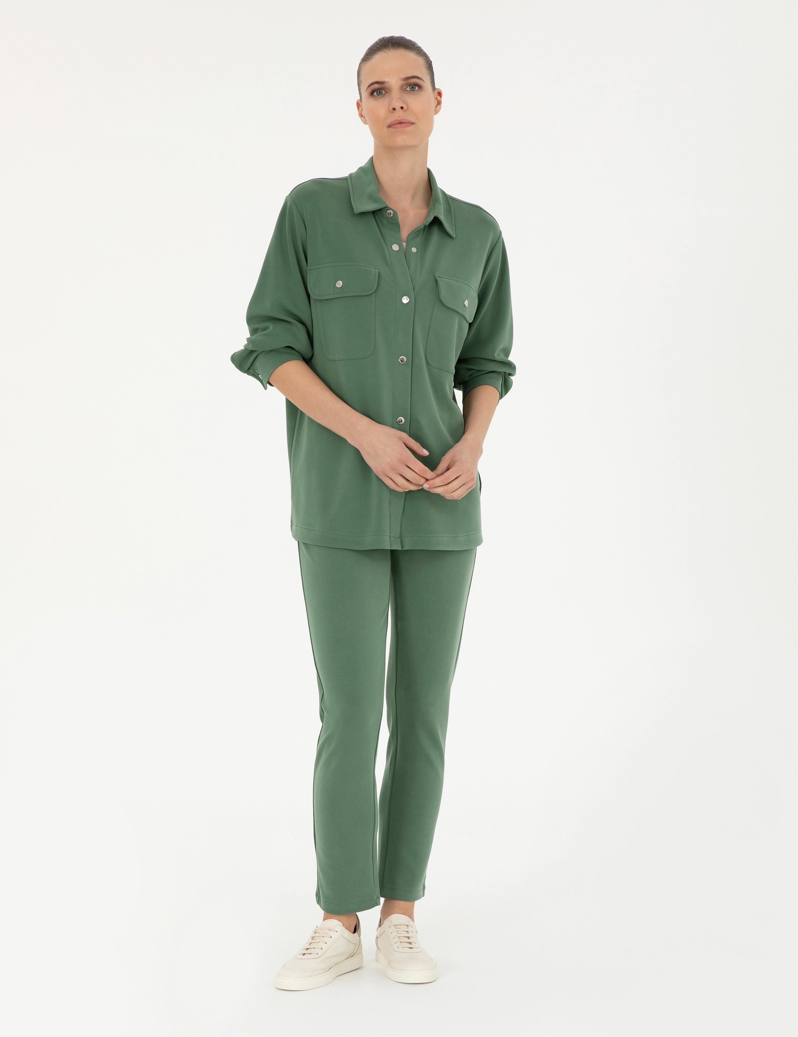 Yeşil Oversize Örme Hırka