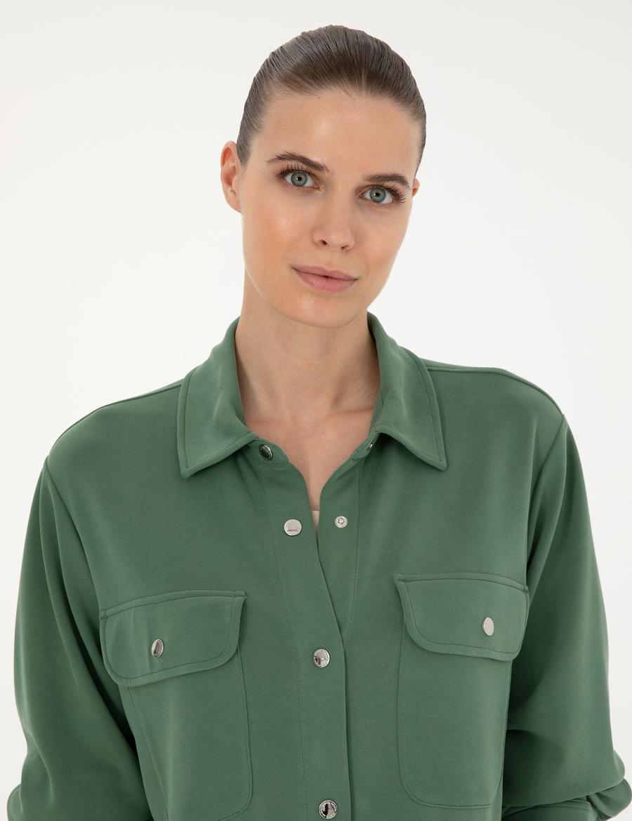 Yeşil Oversize Örme Hırka