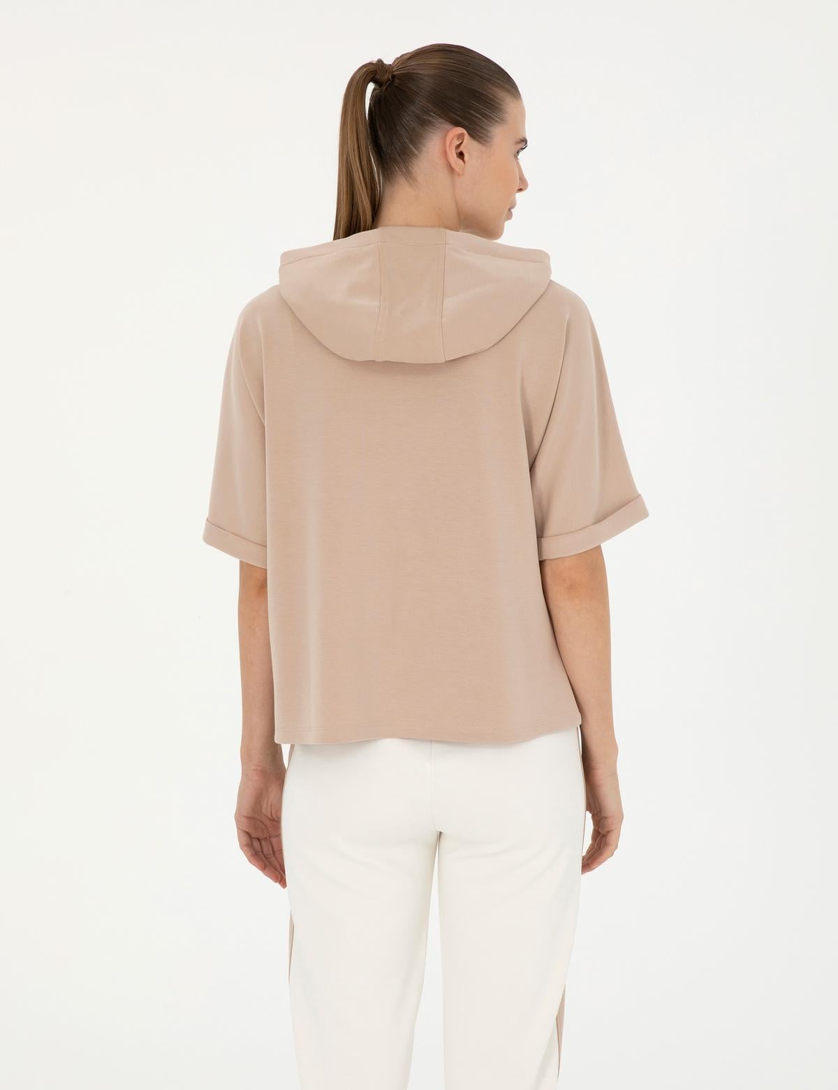 Bej Regular Fit Modal Kumaş Sweatshirt - 50291224026