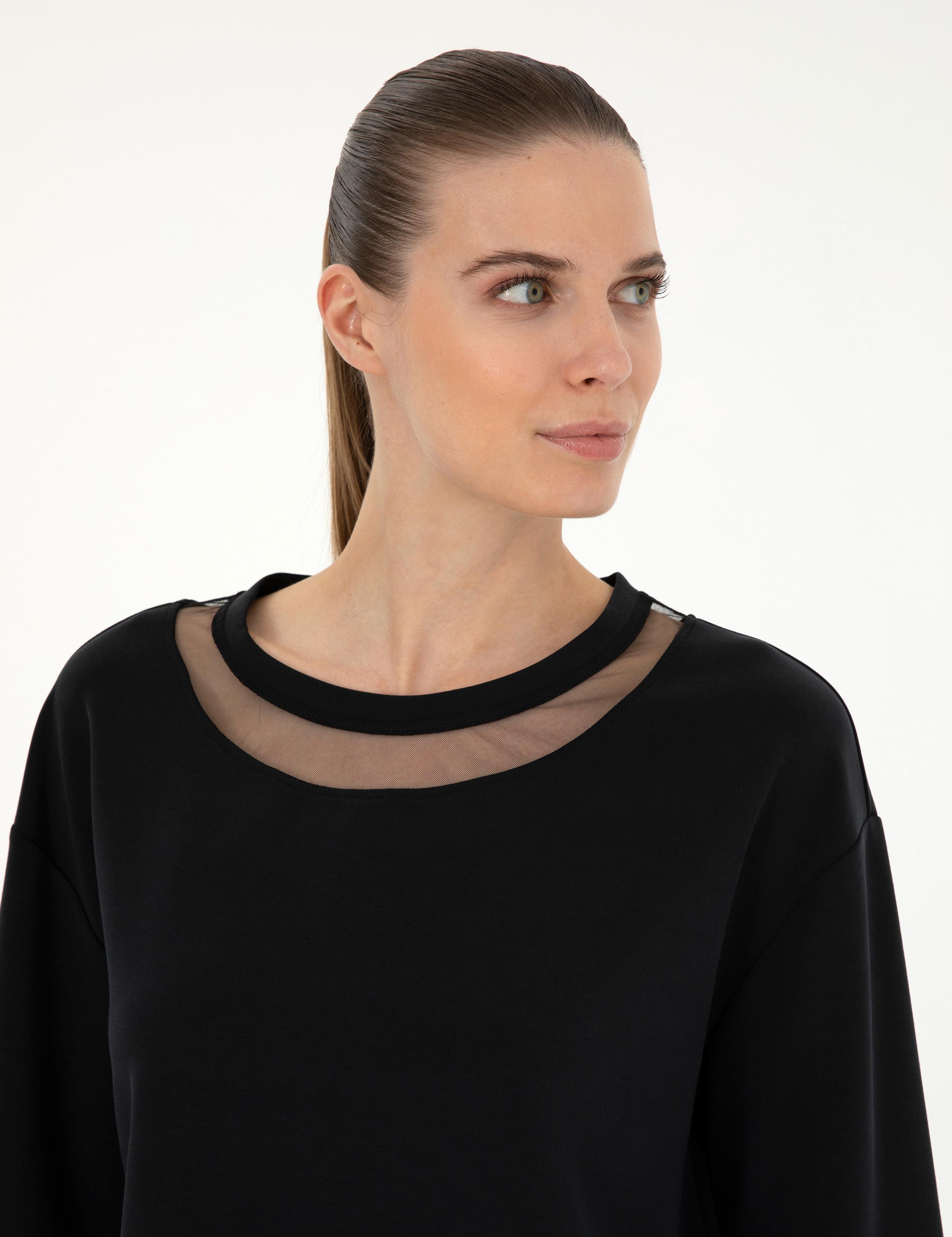 Siyah Crop Top Sweatshirt