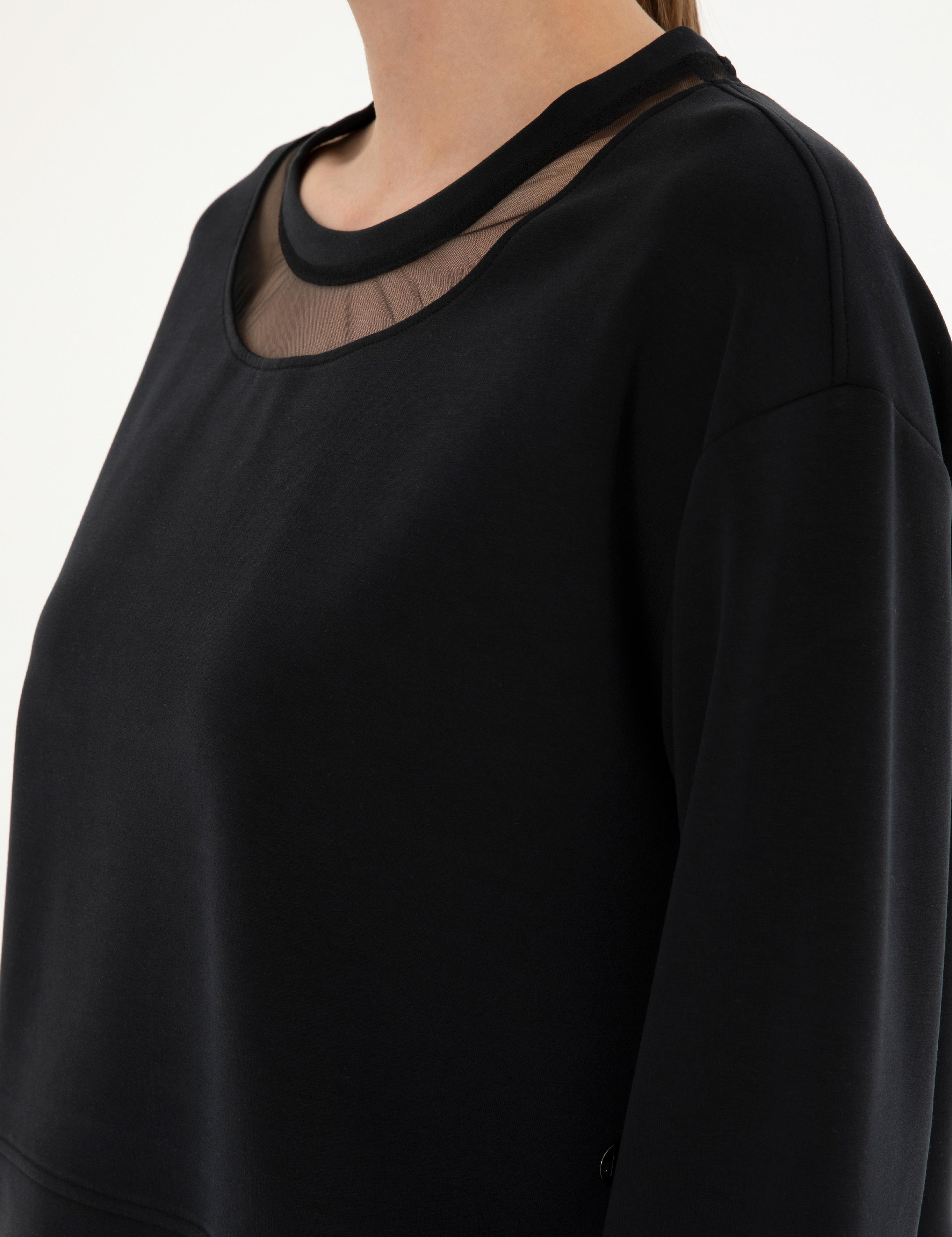 Siyah Crop Top Sweatshirt